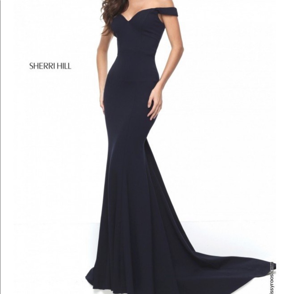 Sherri Hill Off the Shoulder Mermaid Prom Dress